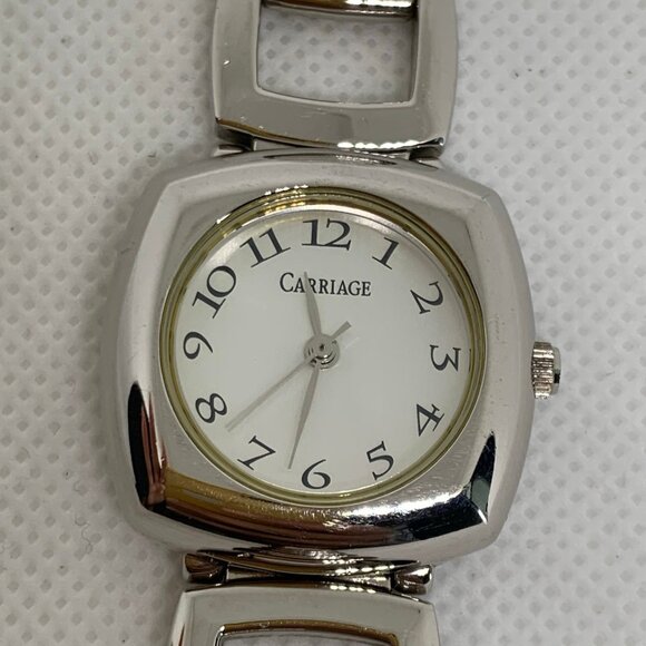 Carriage women watch 26mm case quartz Analog links bracelet size 7” running - Picture 3 of 8